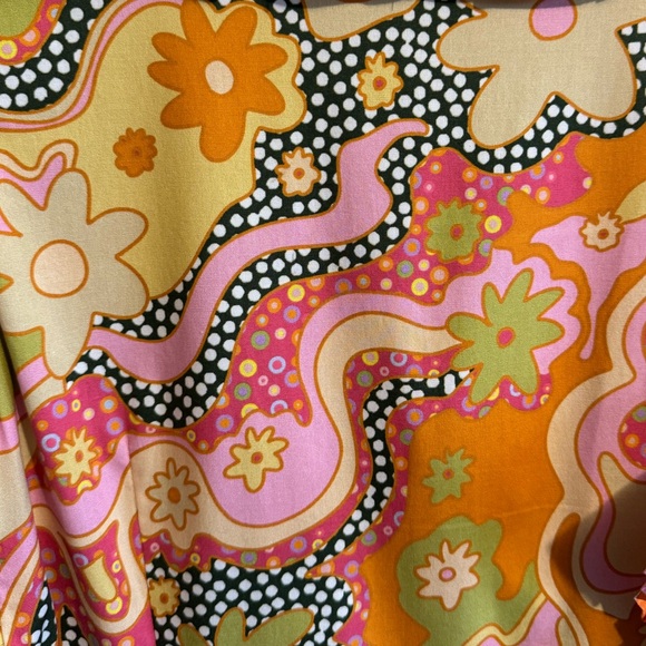 Celia B Floral Lirio Flutter Sleeve Floral Mini Dress Orange Pink Women’s M - Picture 9 of 11